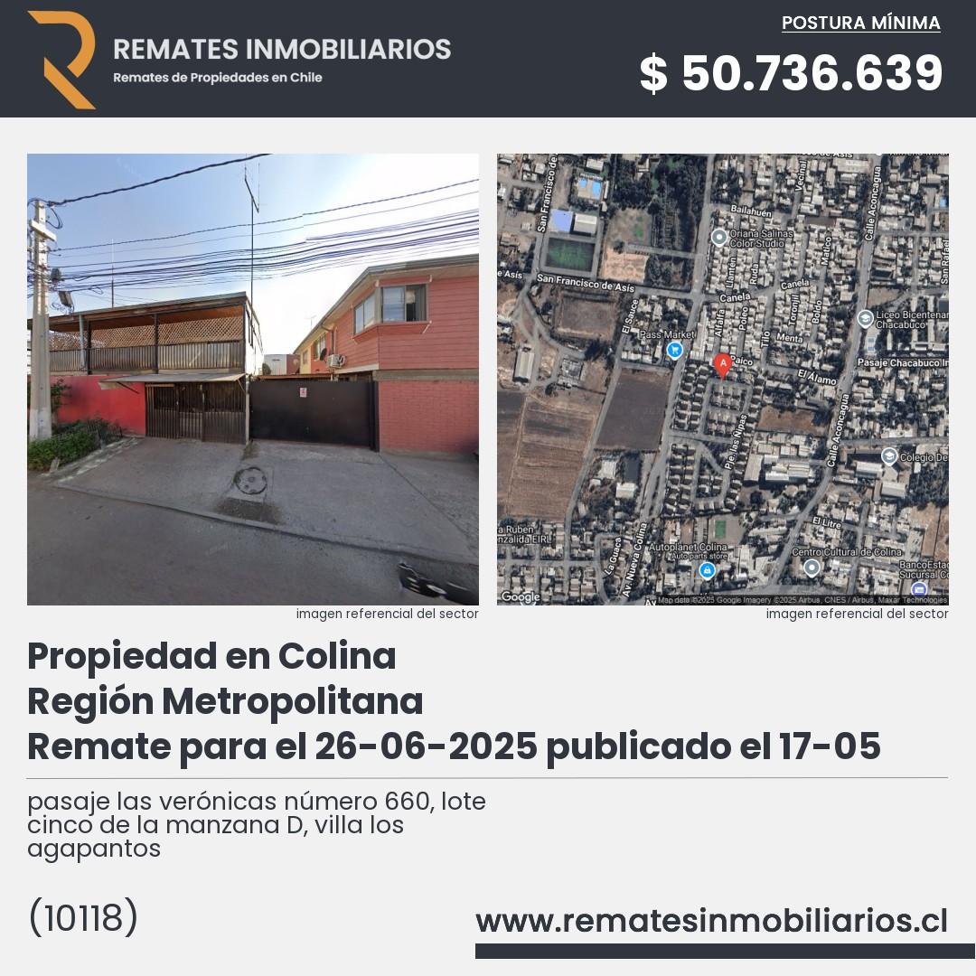 Imagen ficha pasaje las verónicas número 660, lote cinco de la manzana D, villa los agapantos
