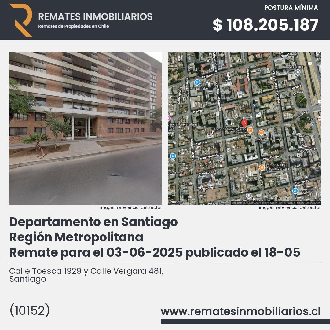Imagen ficha Calle Toesca 1929 y Calle Vergara 481, Santiago