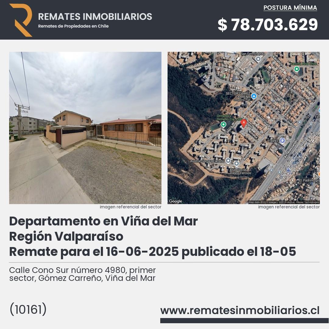 Imagen ficha Calle Cono Sur número 4980, primer sector, Gómez Carreño, Viña del Mar
