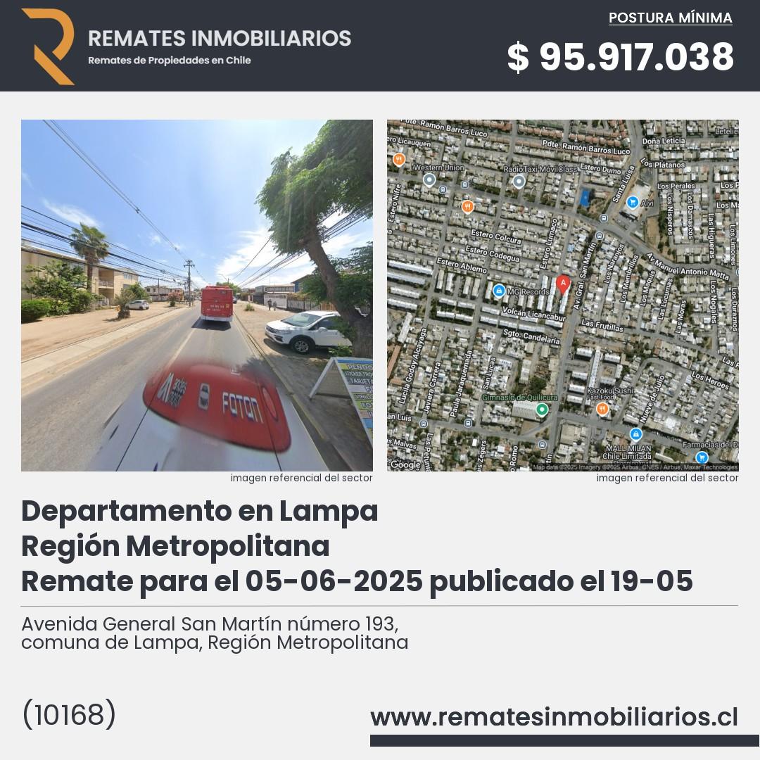 Imagen ficha Avenida General San Martín número 193, comuna de Lampa, Región Metropolitana