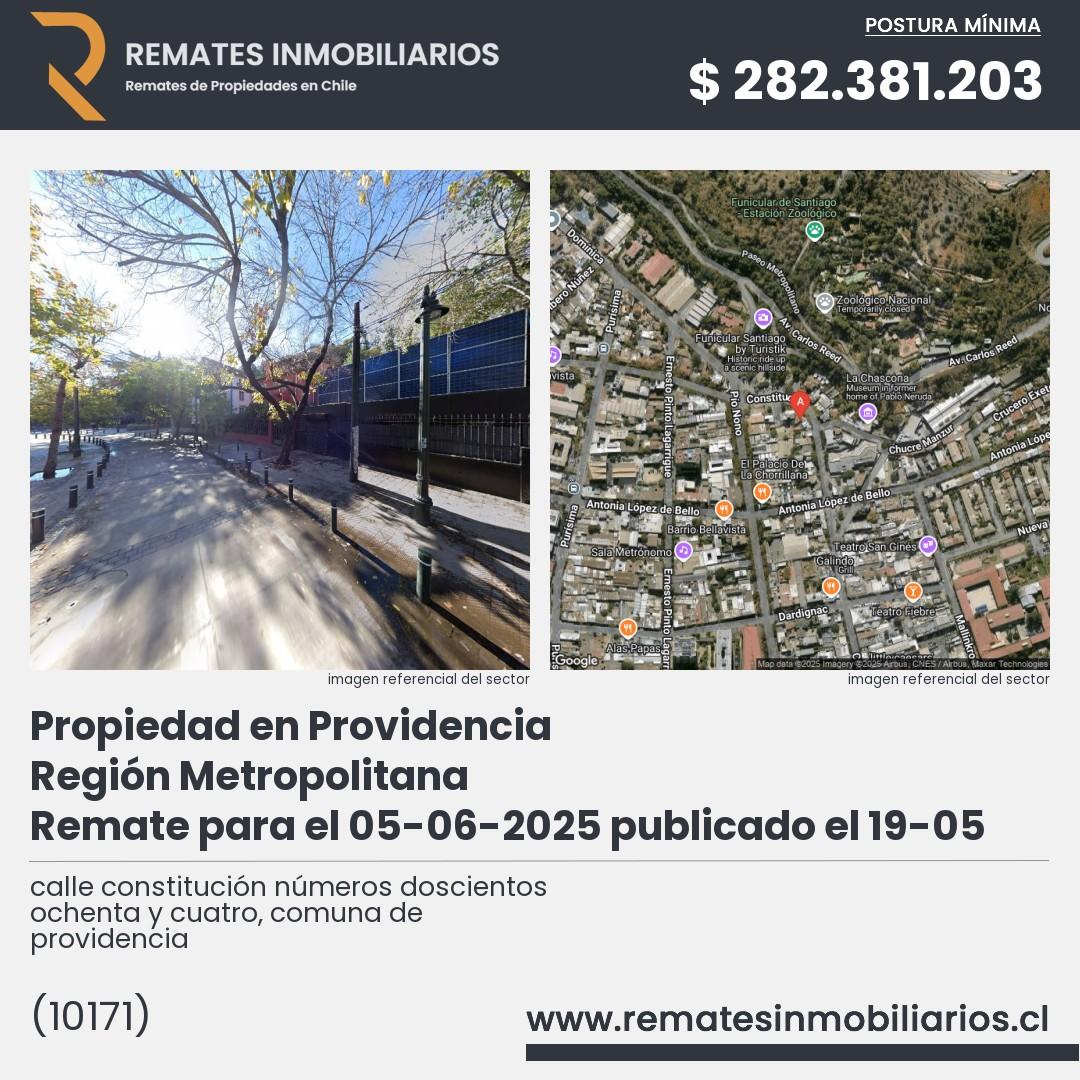 Imagen ficha calle constitución números doscientos ochenta y cuatro, comuna de providencia