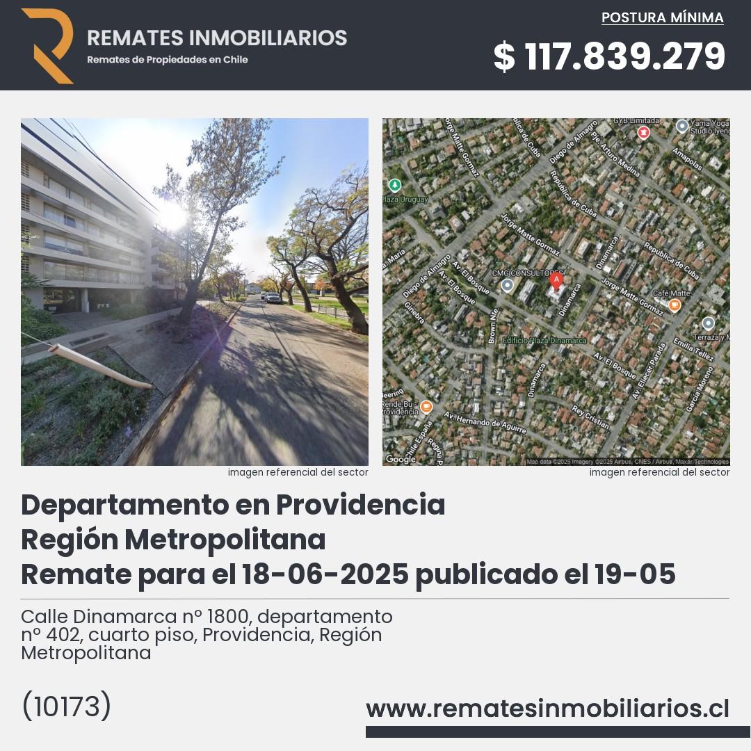 Imagen ficha Calle Dinamarca nº 1800, departamento nº 402, cuarto piso, Providencia, Región Metropolitana