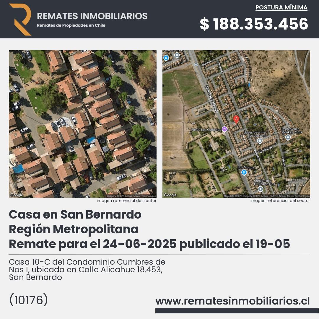 Imagen ficha Casa 10-C del Condominio Cumbres de Nos I, ubicada en Calle Alicahue 18.453, San Bernardo