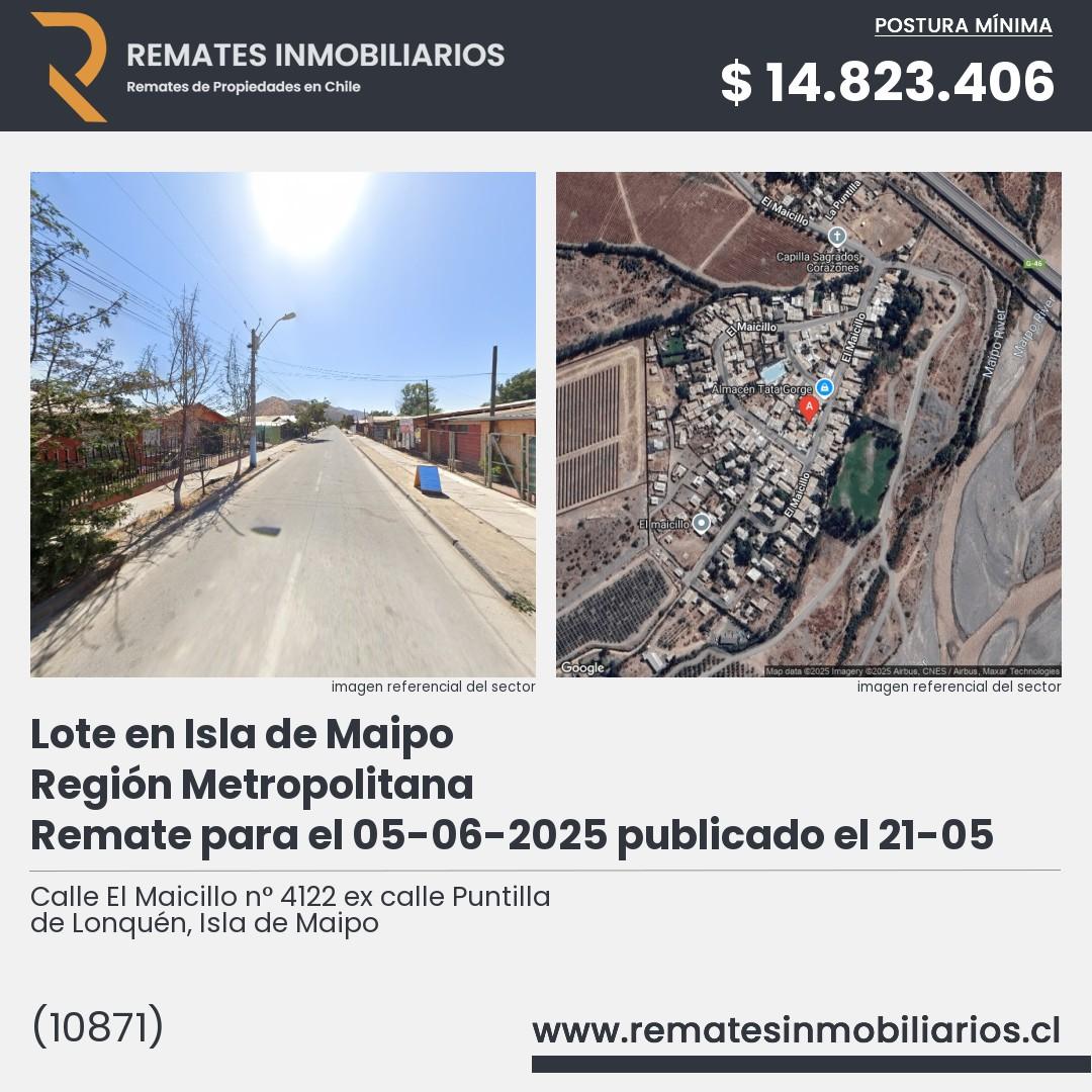 Imagen ficha Calle El Maicillo n° 4122 ex calle Puntilla de Lonquén, Isla de Maipo