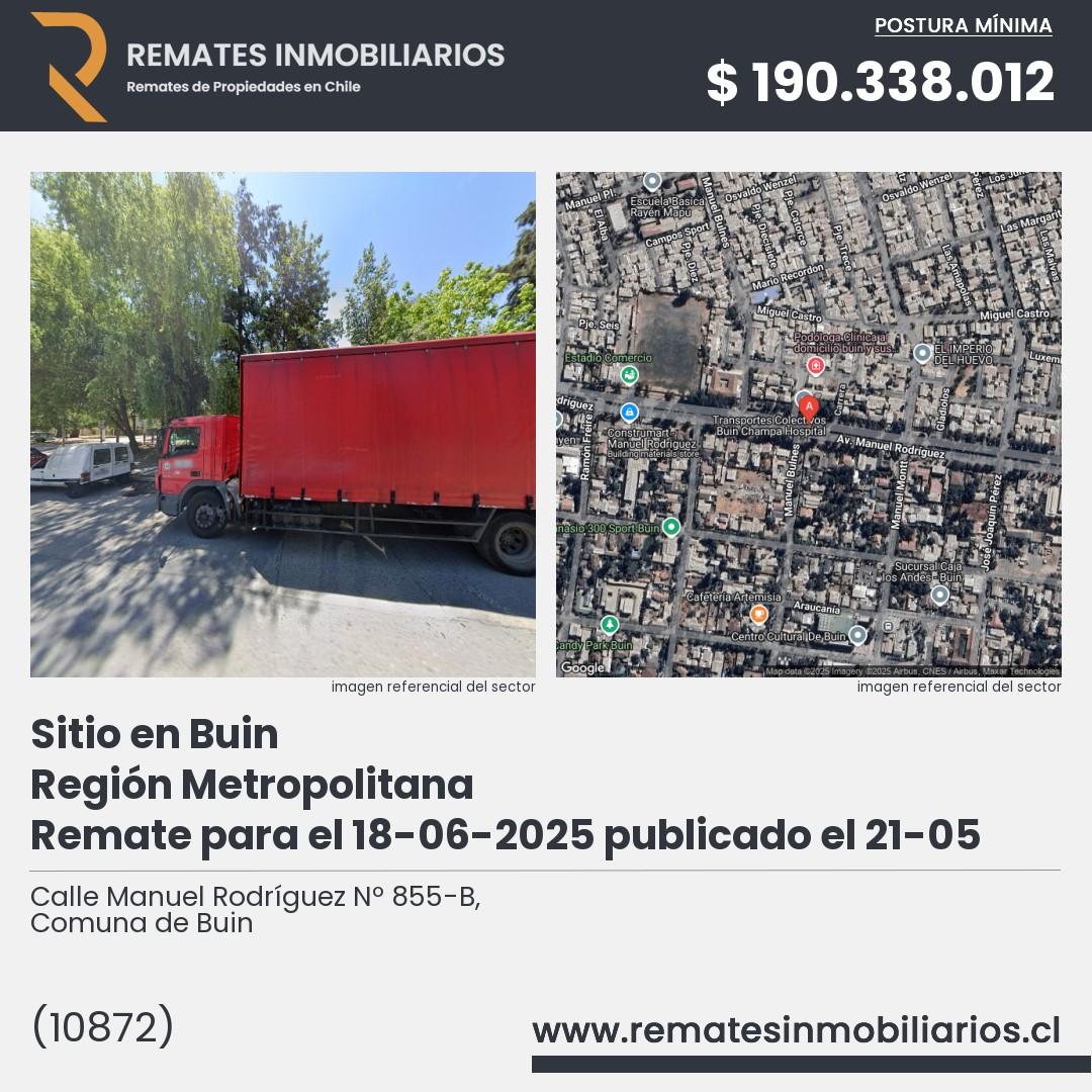 Imagen ficha Calle Manuel Rodríguez Nº 855-B, Comuna de Buin