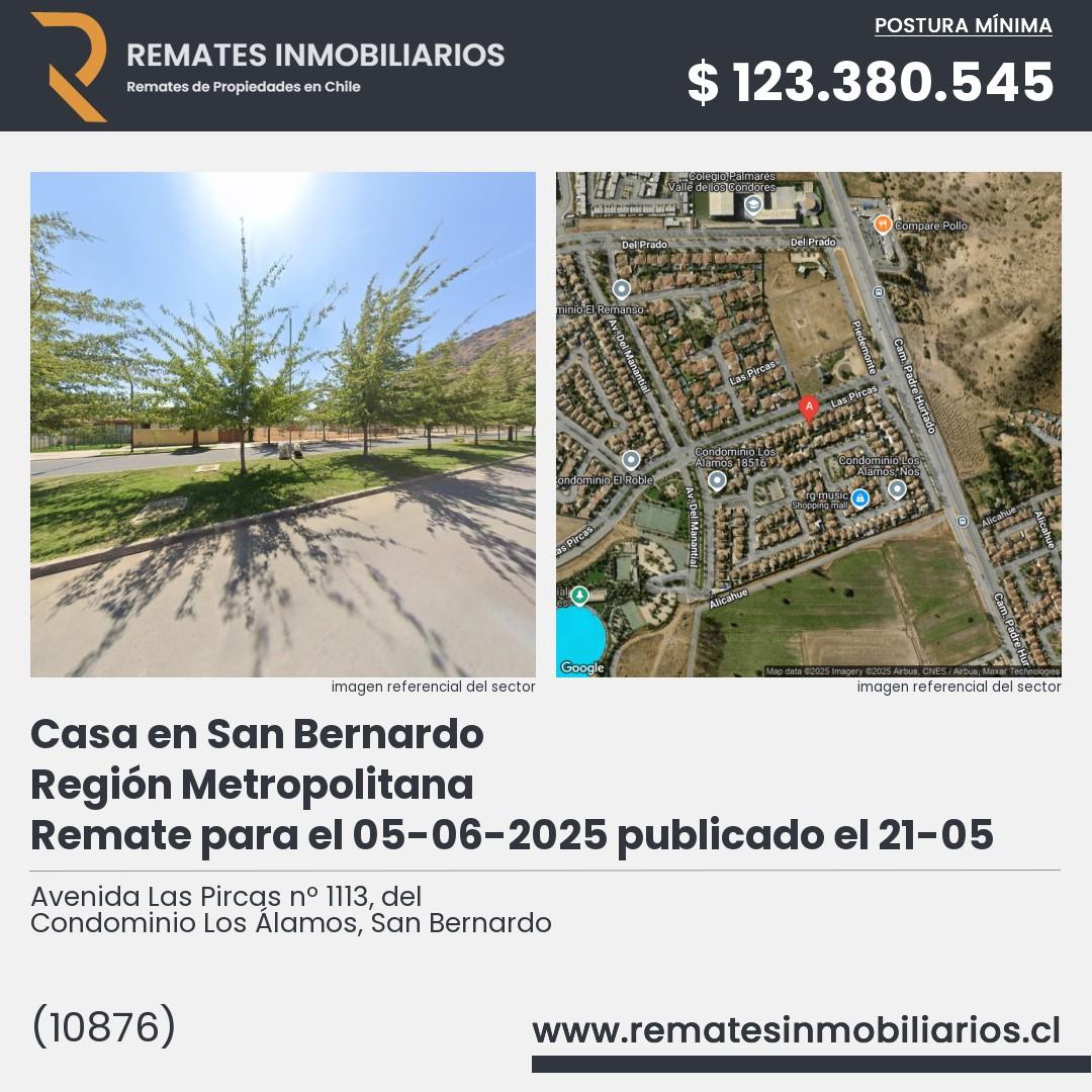 Imagen ficha Avenida Las Pircas nº 1113, del Condominio Los Álamos, San Bernardo