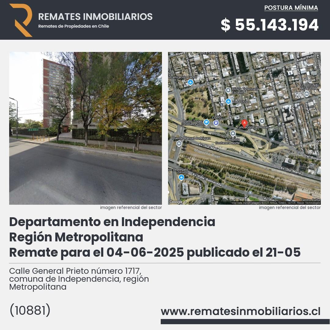 Imagen ficha Calle General Prieto número 1717, comuna de Independencia, región Metropolitana