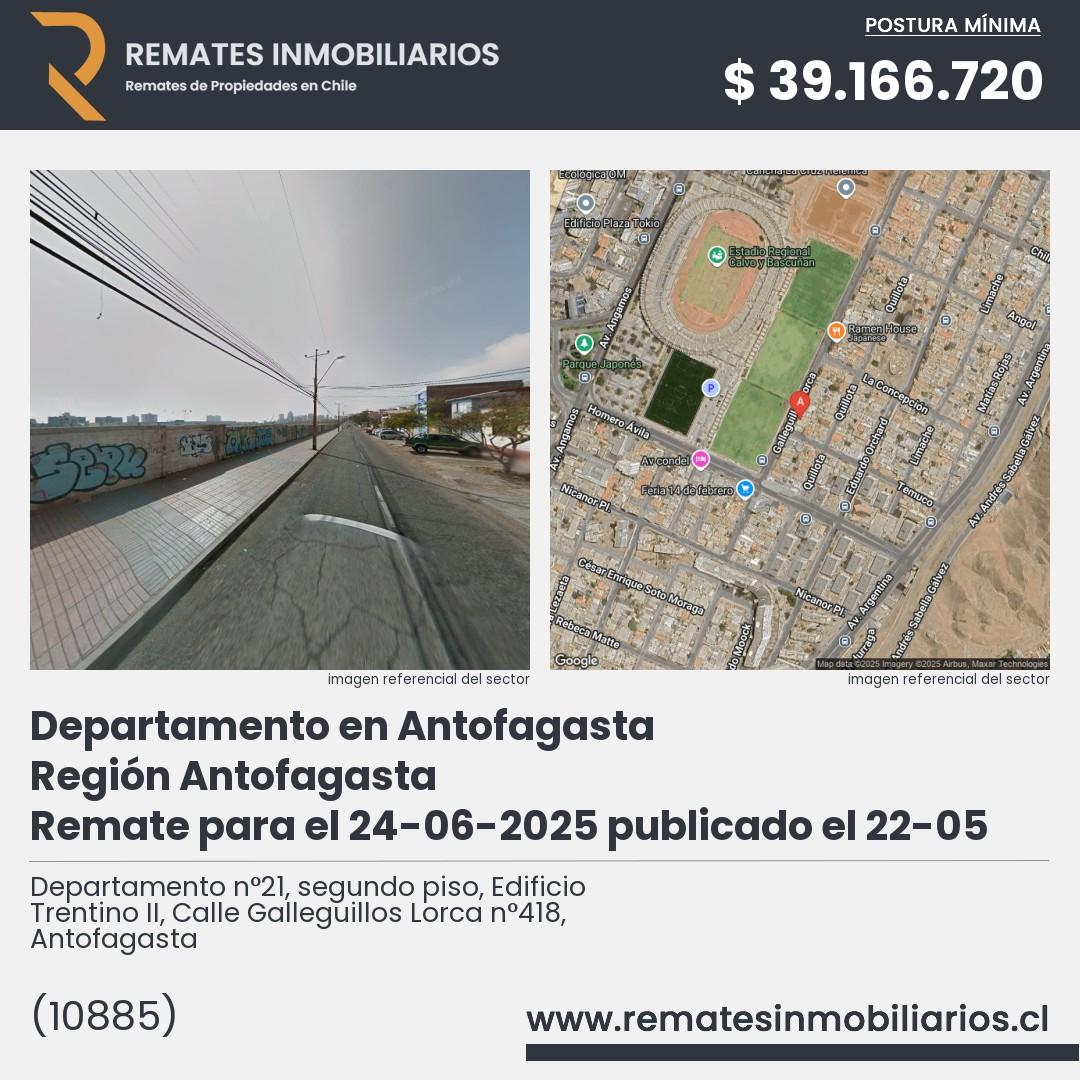 Imagen ficha Departamento n°21, segundo piso, Edificio Trentino II, Calle Galleguillos Lorca n°418, Antofagasta