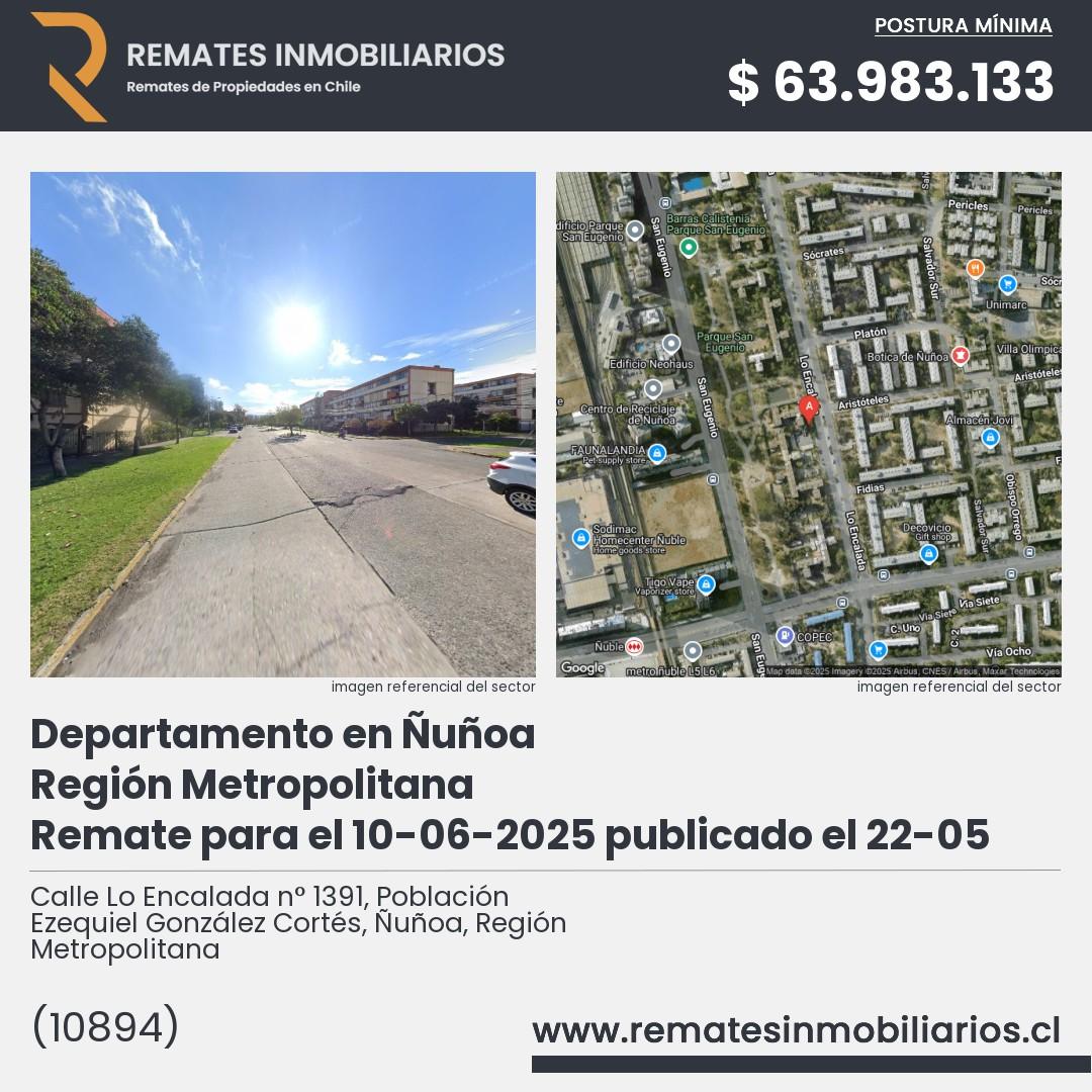 Imagen ficha Calle Lo Encalada n° 1391, Población Ezequiel González Cortés, Ñuñoa, Región Metropolitana