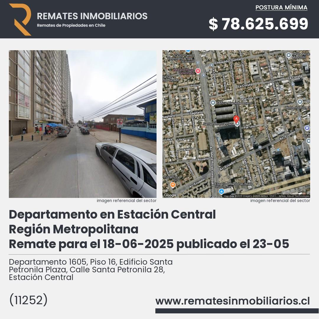 Imagen ficha Departamento 1605, Piso 16, Edificio Santa Petronila Plaza, Calle Santa Petronila 28, Estación Central