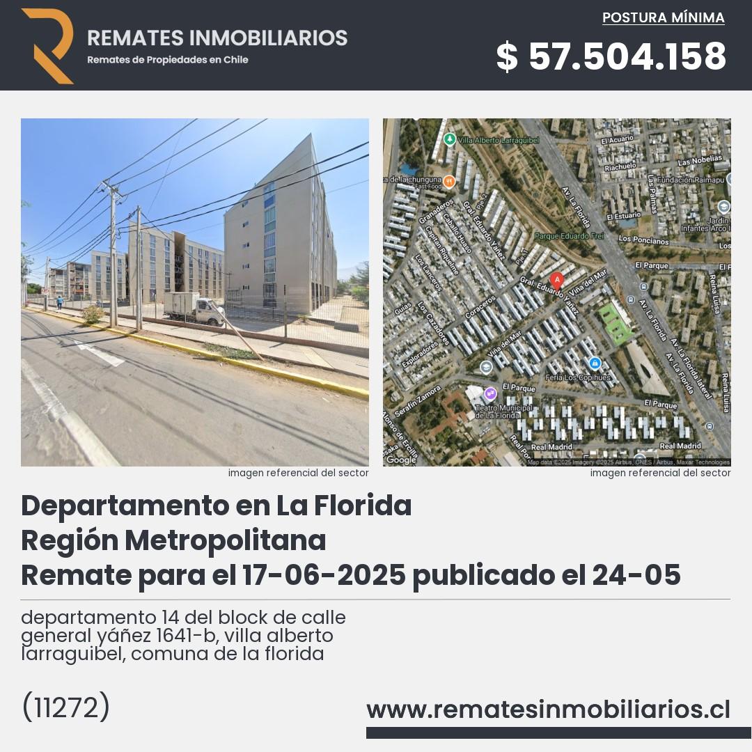 Imagen ficha departamento 14 del block de calle general yáñez 1641-b, villa alberto larraguibel, comuna de la florida