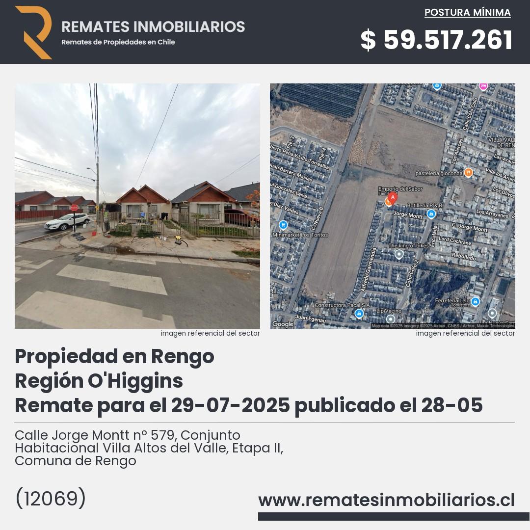 Imagen ficha Calle Jorge Montt nº 579, Conjunto Habitacional Villa Altos del Valle, Etapa II, Comuna de Rengo
