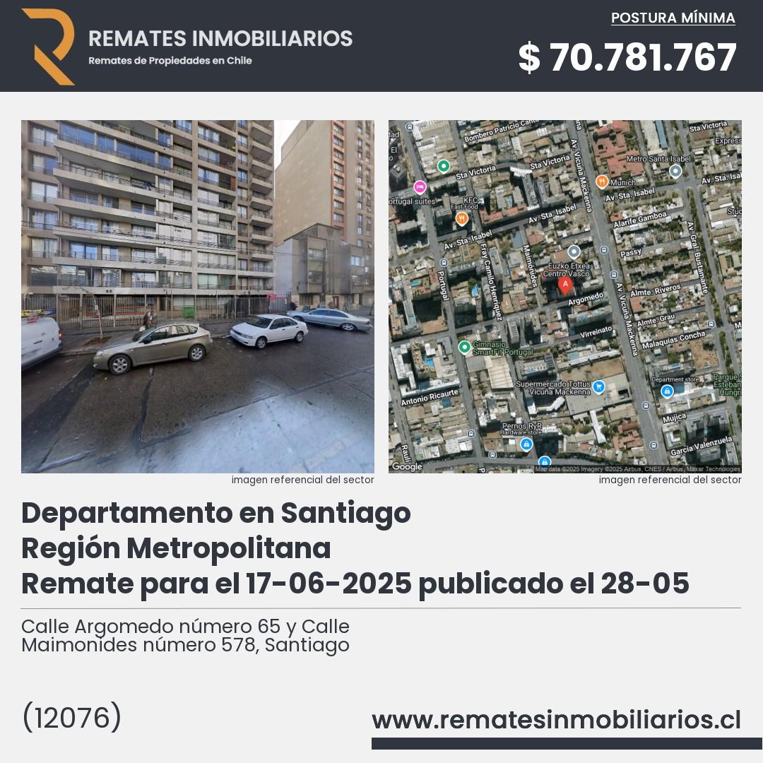 Imagen ficha Calle Argomedo número 65 y Calle Maimonides número 578, Santiago