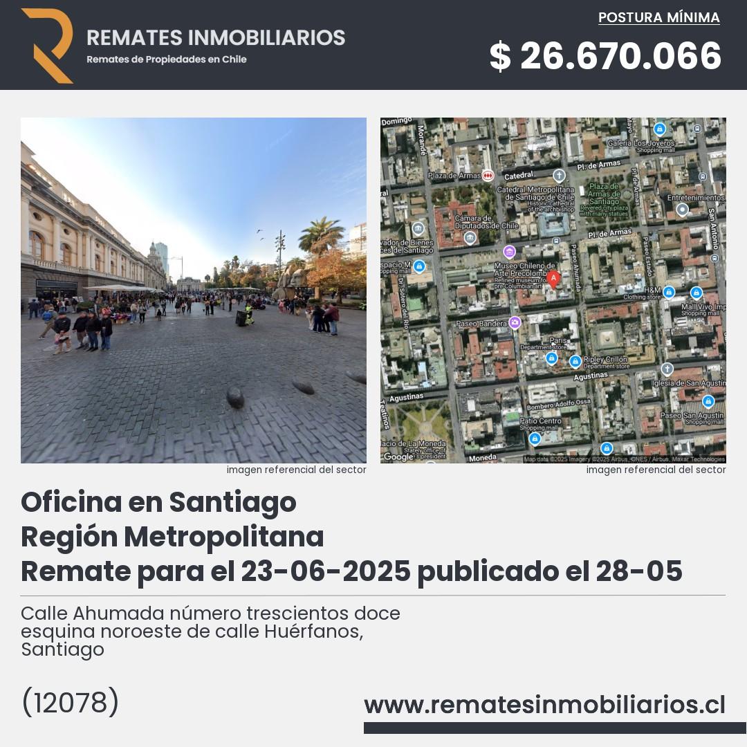 Imagen ficha Calle Ahumada número trescientos doce esquina noroeste de calle Huérfanos, Santiago
