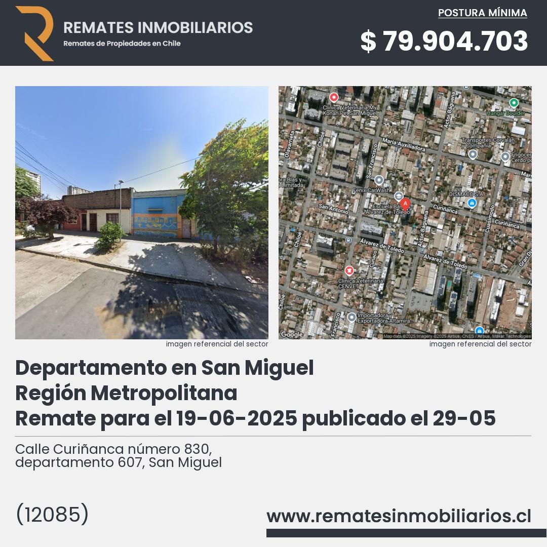 Imagen ficha Calle Curiñanca número 830, departamento 607, San Miguel