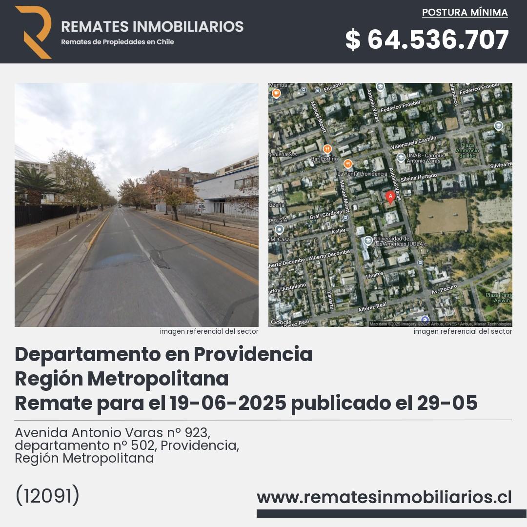 Imagen ficha Avenida Antonio Varas nº 923, departamento nº 502, Providencia, Región Metropolitana