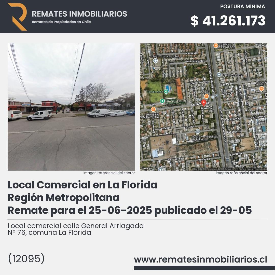 Imagen ficha Local comercial calle General Arriagada Nº 76, comuna La Florida