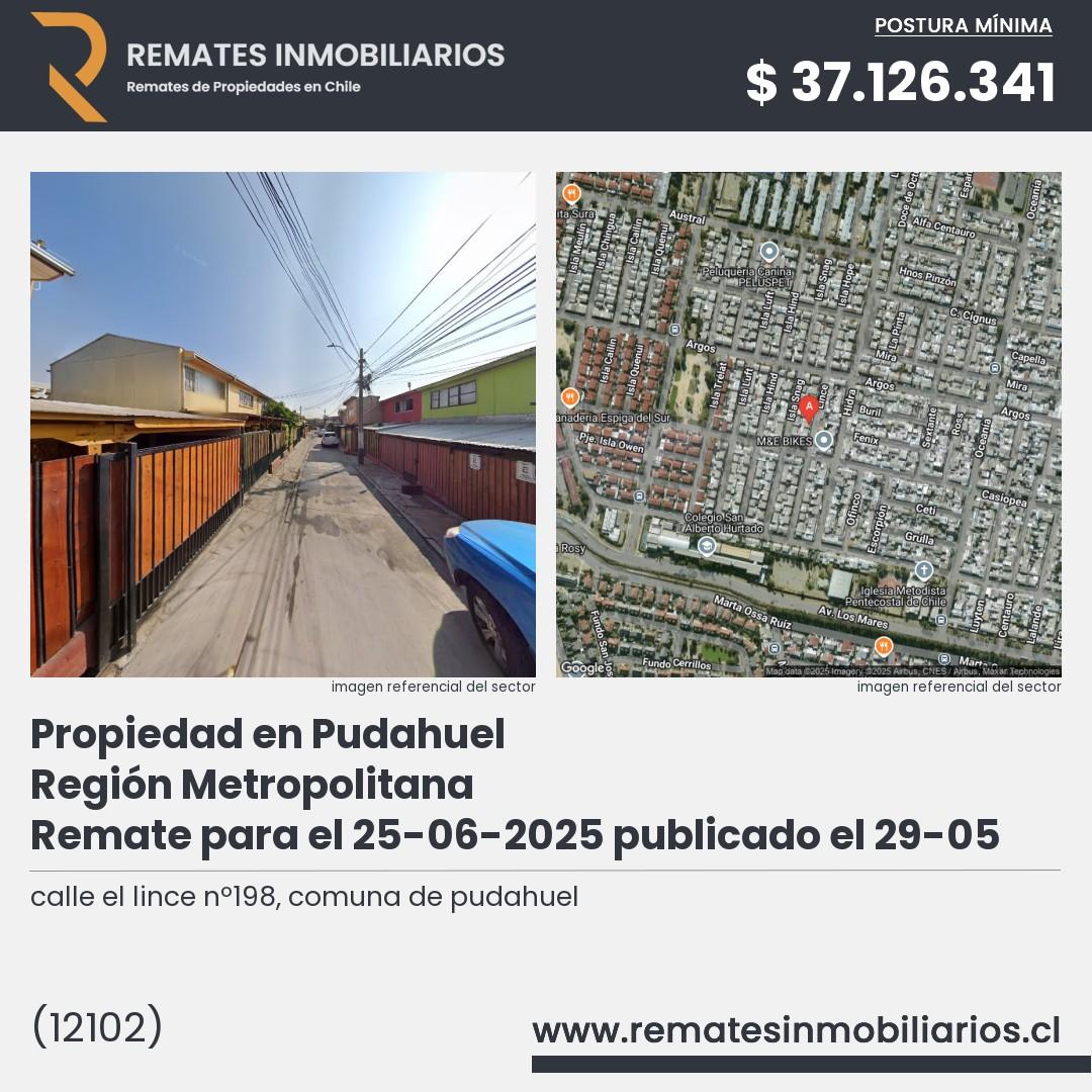 Imagen ficha calle el lince nº198, comuna de pudahuel