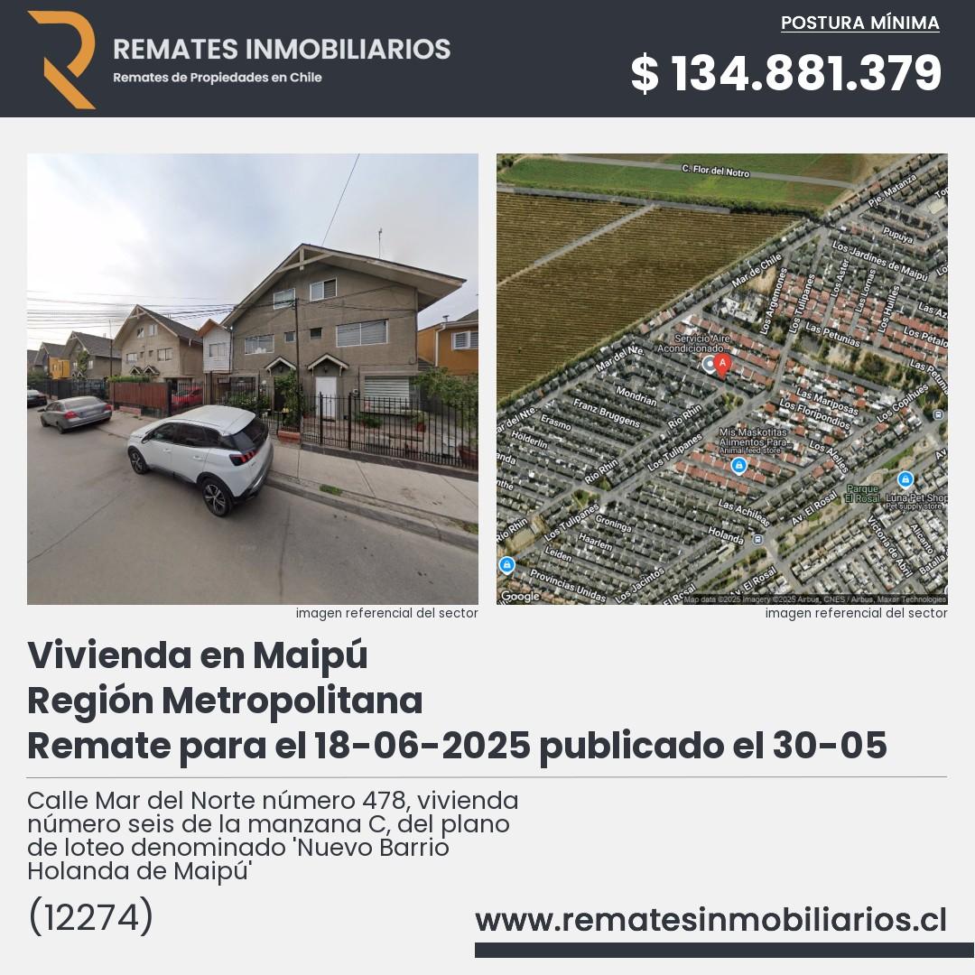 Imagen ficha Calle Mar del Norte número 478, vivienda número seis de la manzana C, del plano de loteo denominado 