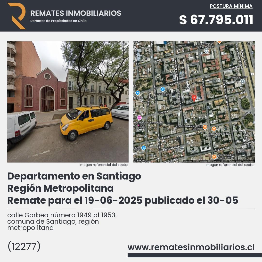 Imagen ficha calle Gorbea número 1949 al 1953, comuna de Santiago, región metropolitana