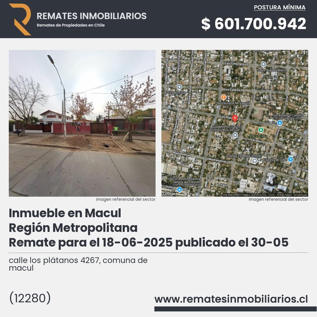 Imagen ficha calle los plátanos 4267, comuna de macul