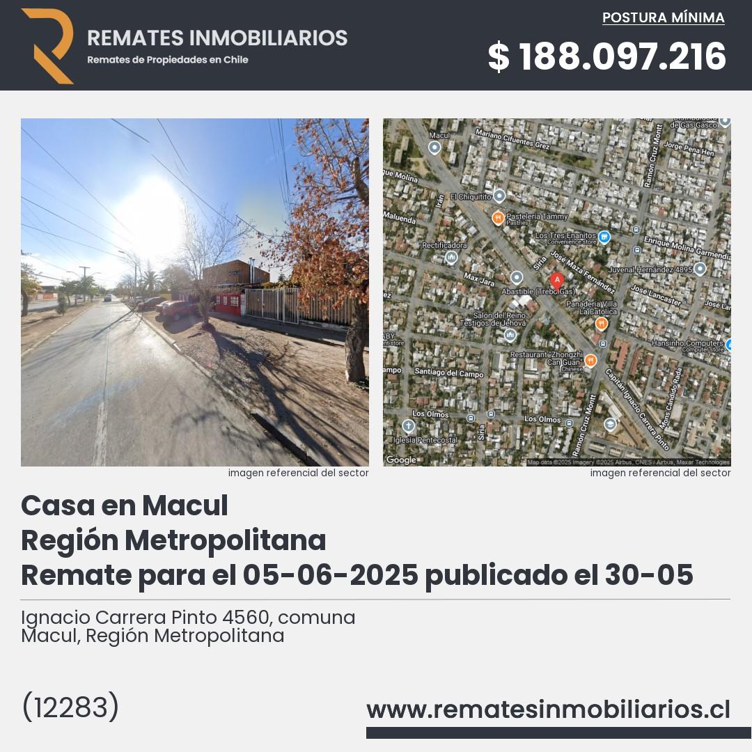 Imagen ficha Ignacio Carrera Pinto 4560, comuna Macul, Región Metropolitana
