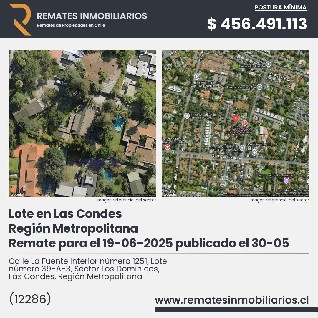 Imagen ficha Calle La Fuente Interior número 1251, Lote número 39-A-3, Sector Los Dominicos, Las Condes, Región Metropolitana