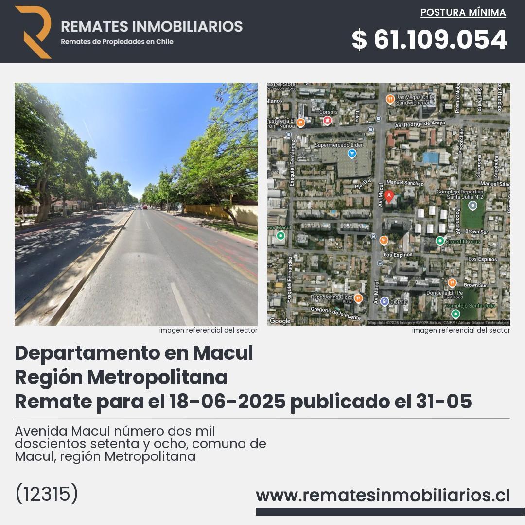 Imagen ficha Avenida Macul número dos mil doscientos setenta y ocho, comuna de Macul, región Metropolitana