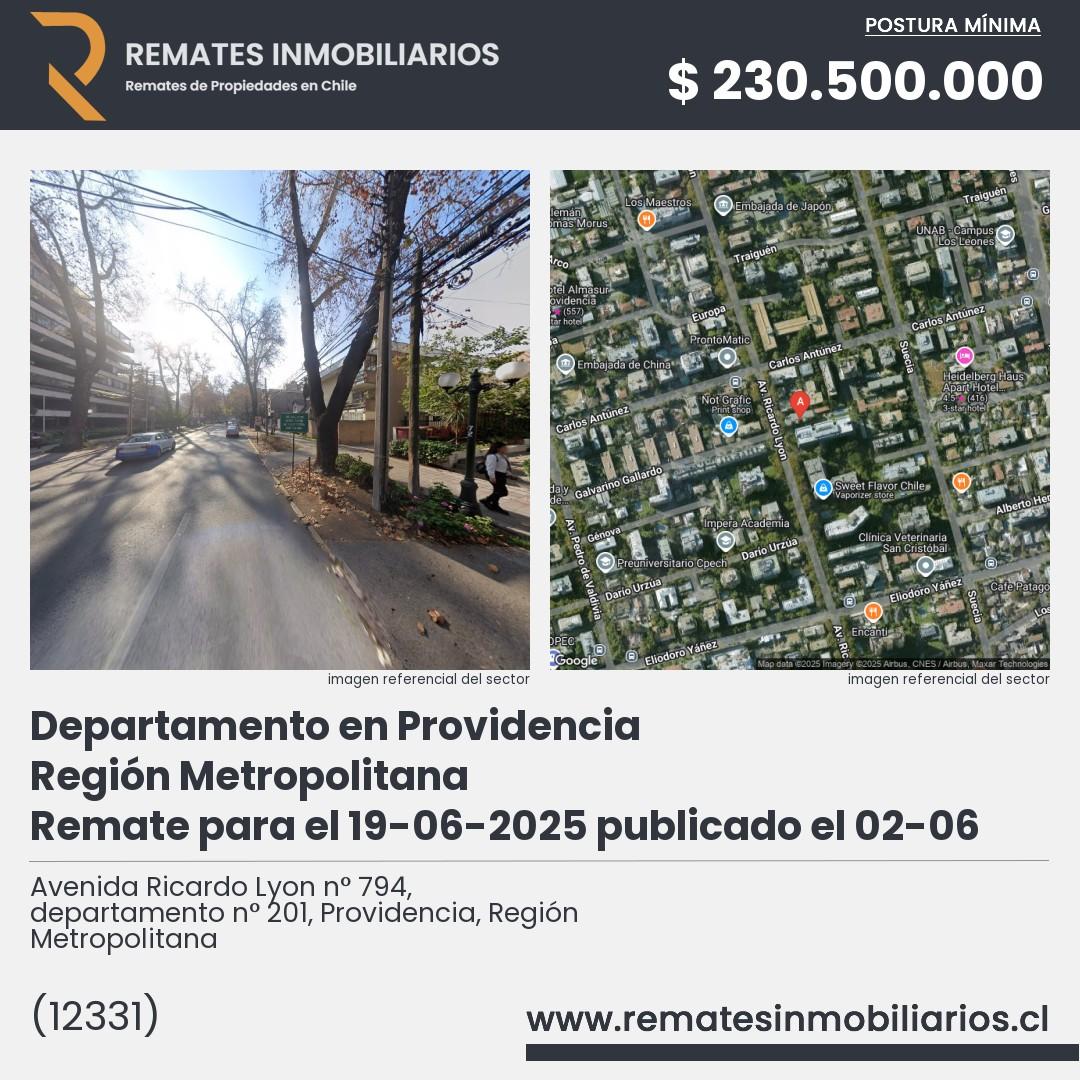 Imagen ficha Avenida Ricardo Lyon n° 794, departamento n° 201, Providencia, Región Metropolitana