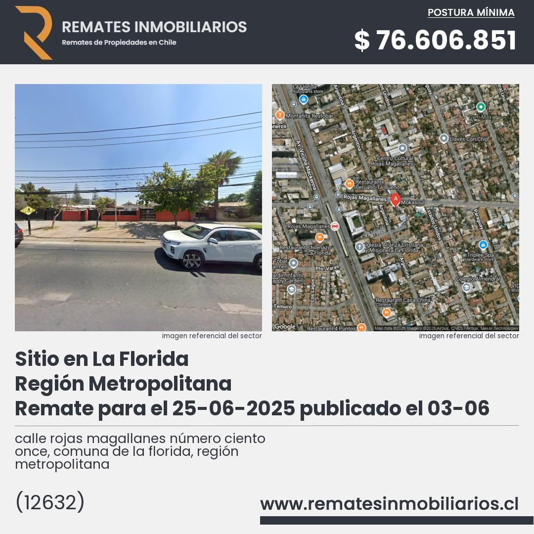 Imagen ficha calle rojas magallanes número ciento once, comuna de la florida, región metropolitana