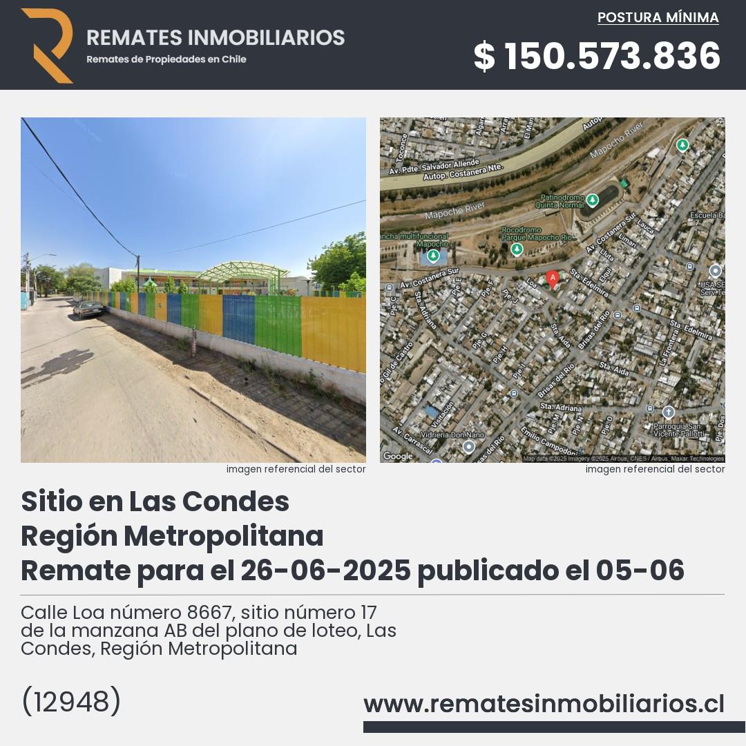 Imagen ficha Calle Loa número 8667, sitio número 17 de la manzana AB del plano de loteo, Las Condes, Región Metropolitana