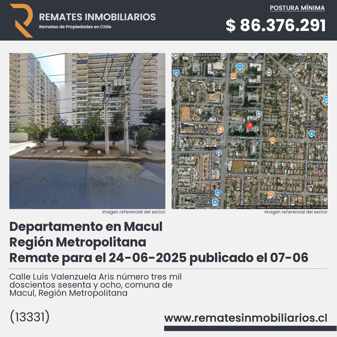 Imagen ficha Calle Luis Valenzuela Aris número tres mil doscientos sesenta y ocho, comuna de Macul, Región Metropolitana