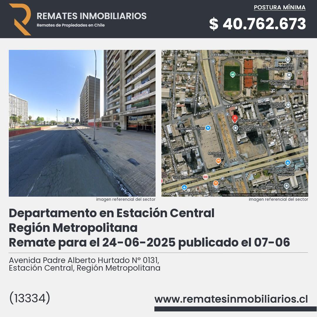Imagen ficha Avenida Padre Alberto Hurtado N° 0131, Estación Central, Región Metropolitana
