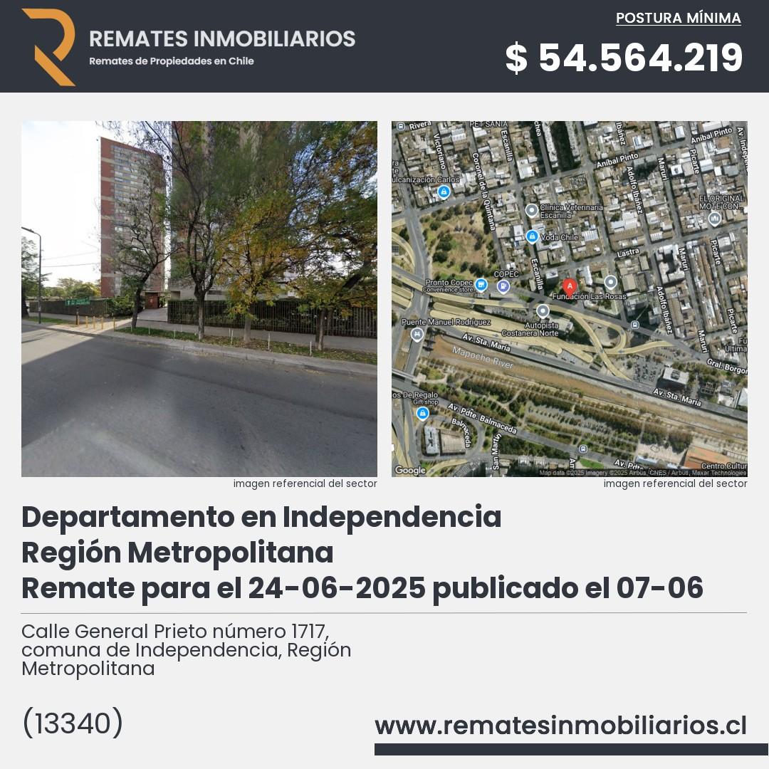 Imagen ficha Calle General Prieto número 1717, comuna de Independencia, Región Metropolitana