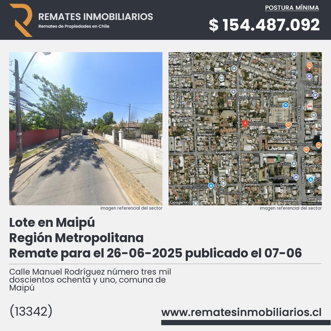 Imagen ficha Calle Manuel Rodríguez número tres mil doscientos ochenta y uno, comuna de Maipú
