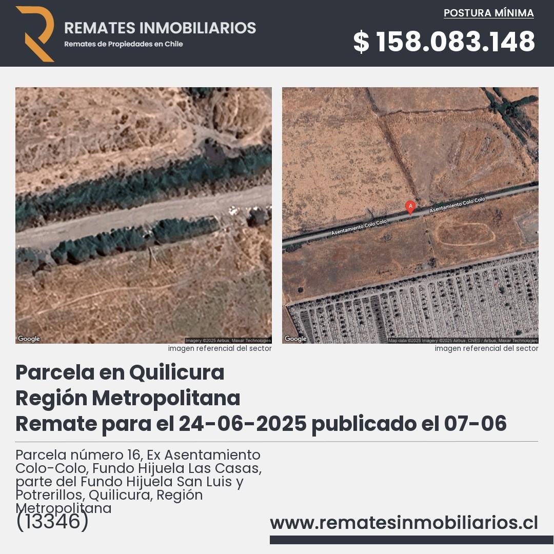 Imagen ficha Parcela número 16, Ex Asentamiento Colo-Colo, Fundo Hijuela Las Casas, parte del Fundo Hijuela San Luis y Potrerillos, Quilicura, Región Metropolitana