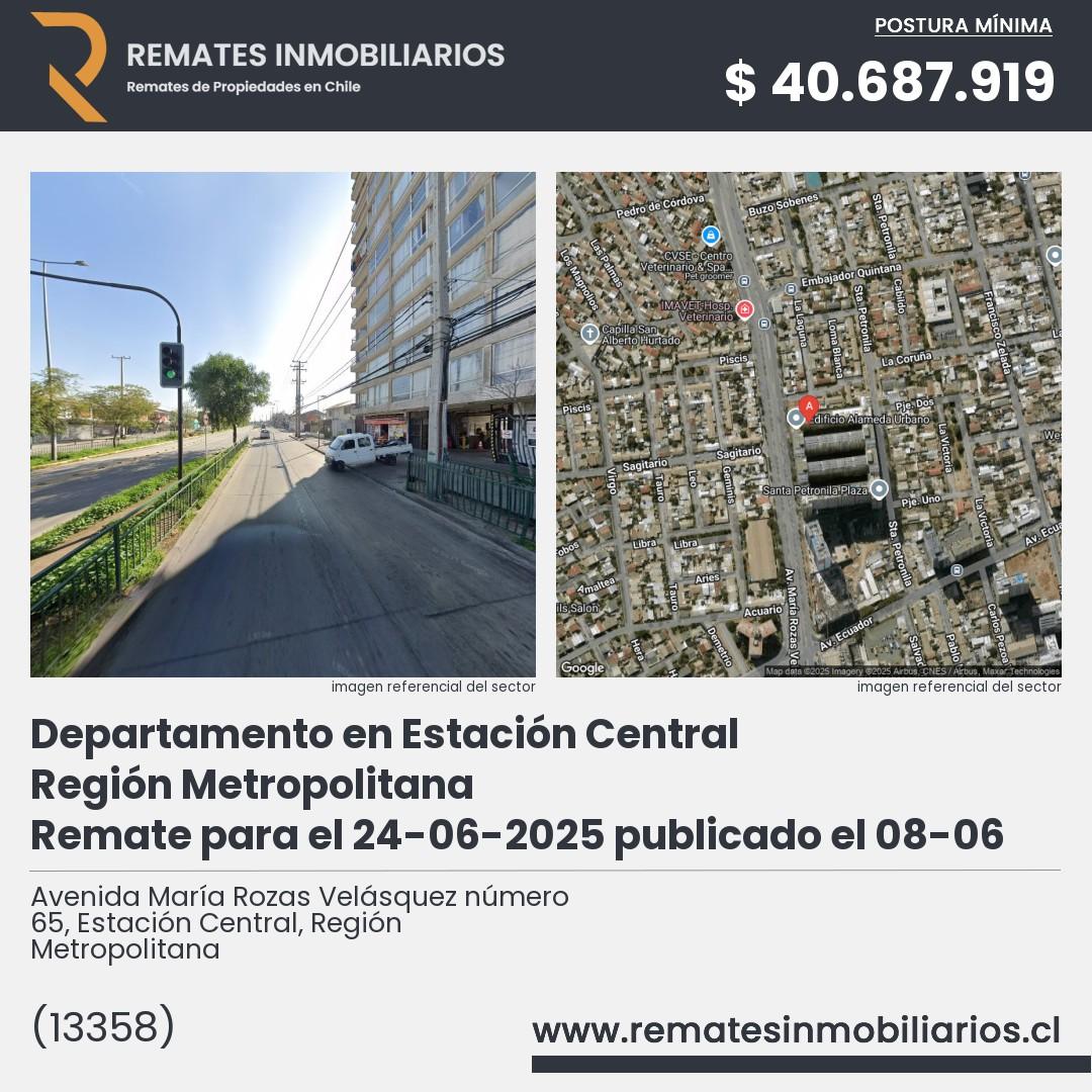Imagen ficha Avenida María Rozas Velásquez número 65, Estación Central, Región Metropolitana