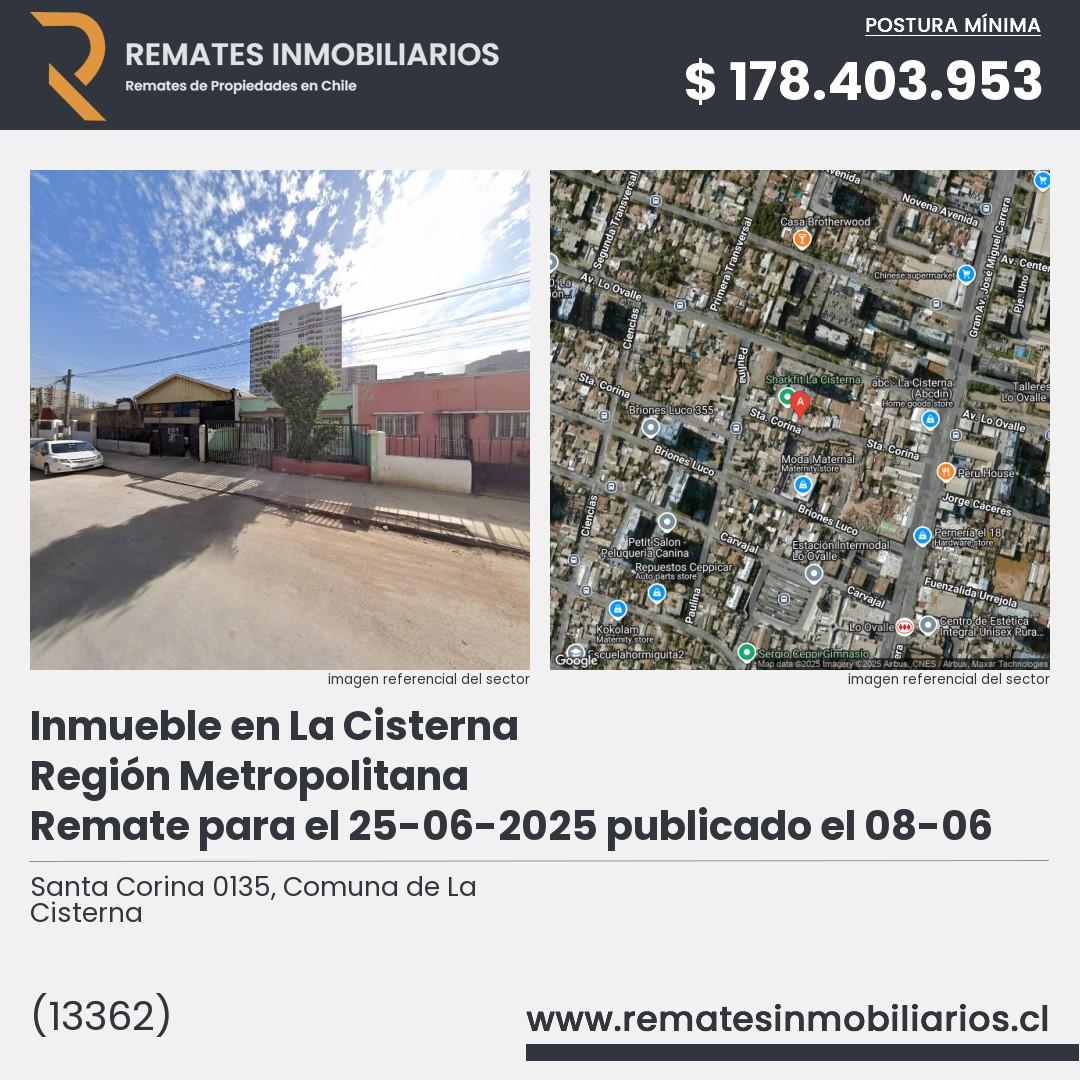 Imagen ficha Santa Corina 0135, Comuna de La Cisterna