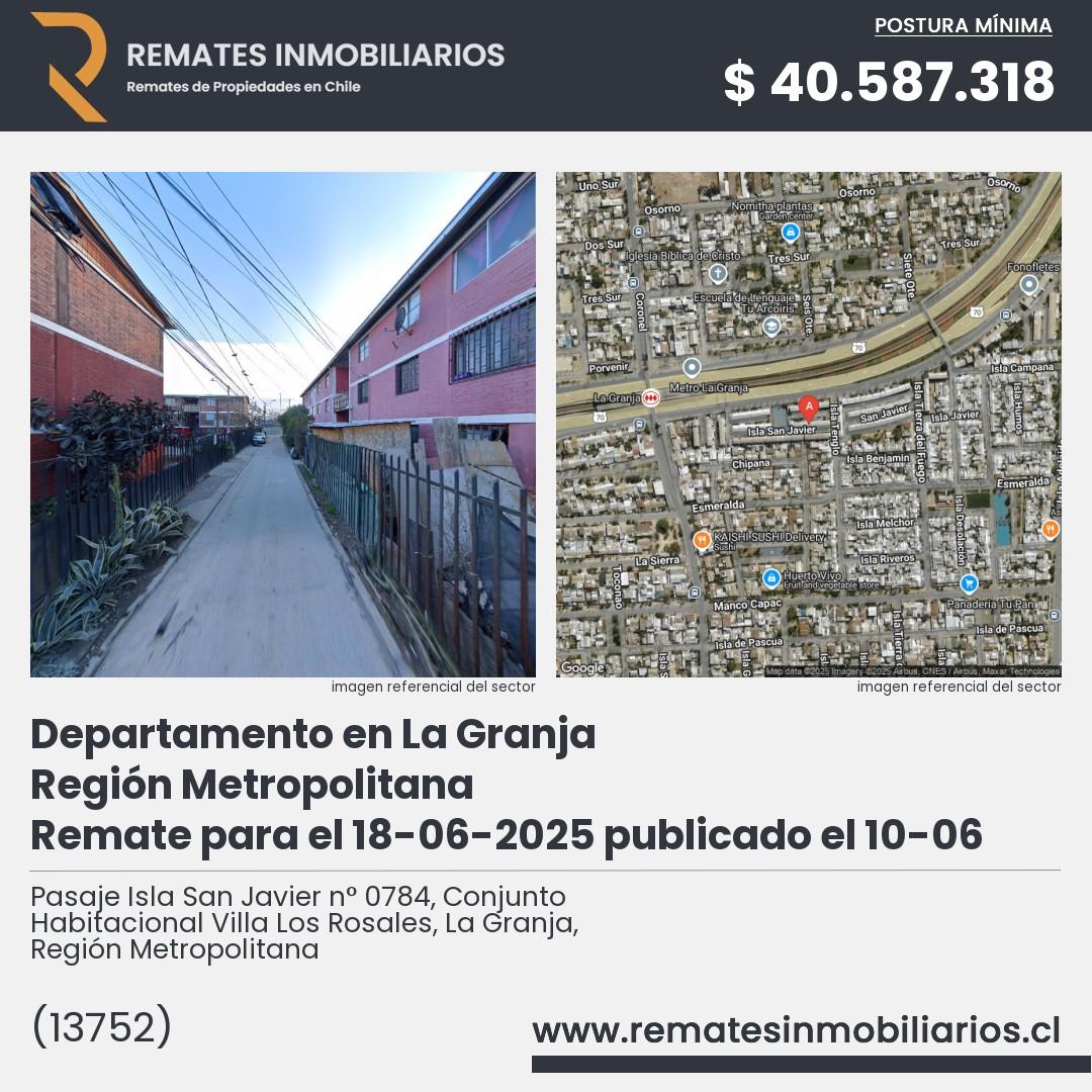 Imagen ficha Pasaje Isla San Javier n° 0784, Conjunto Habitacional Villa Los Rosales, La Granja, Región Metropolitana