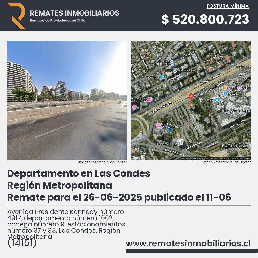 Imagen ficha Avenida Presidente Kennedy número 4917, departamento número 1002, bodega número 9, estacionamientos número 37 y 38, Las Condes, Región Metropolitana