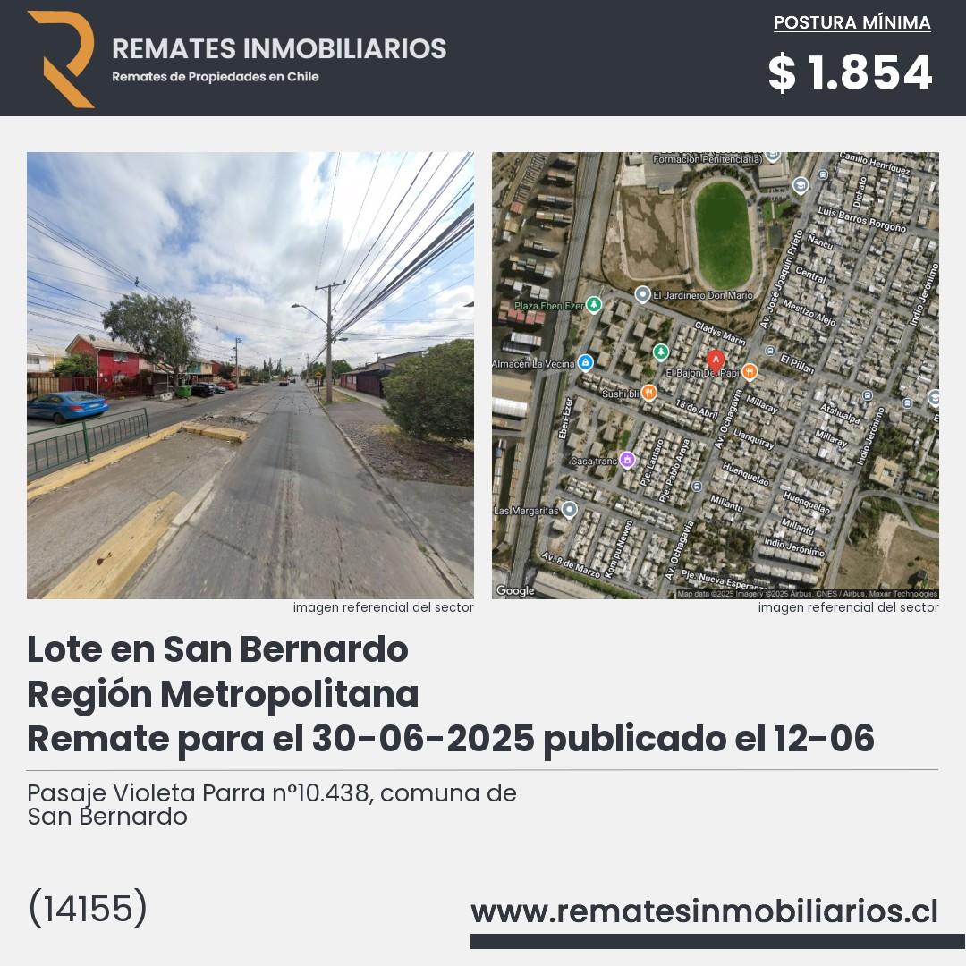 Imagen ficha Pasaje Violeta Parra n°10.438, comuna de San Bernardo