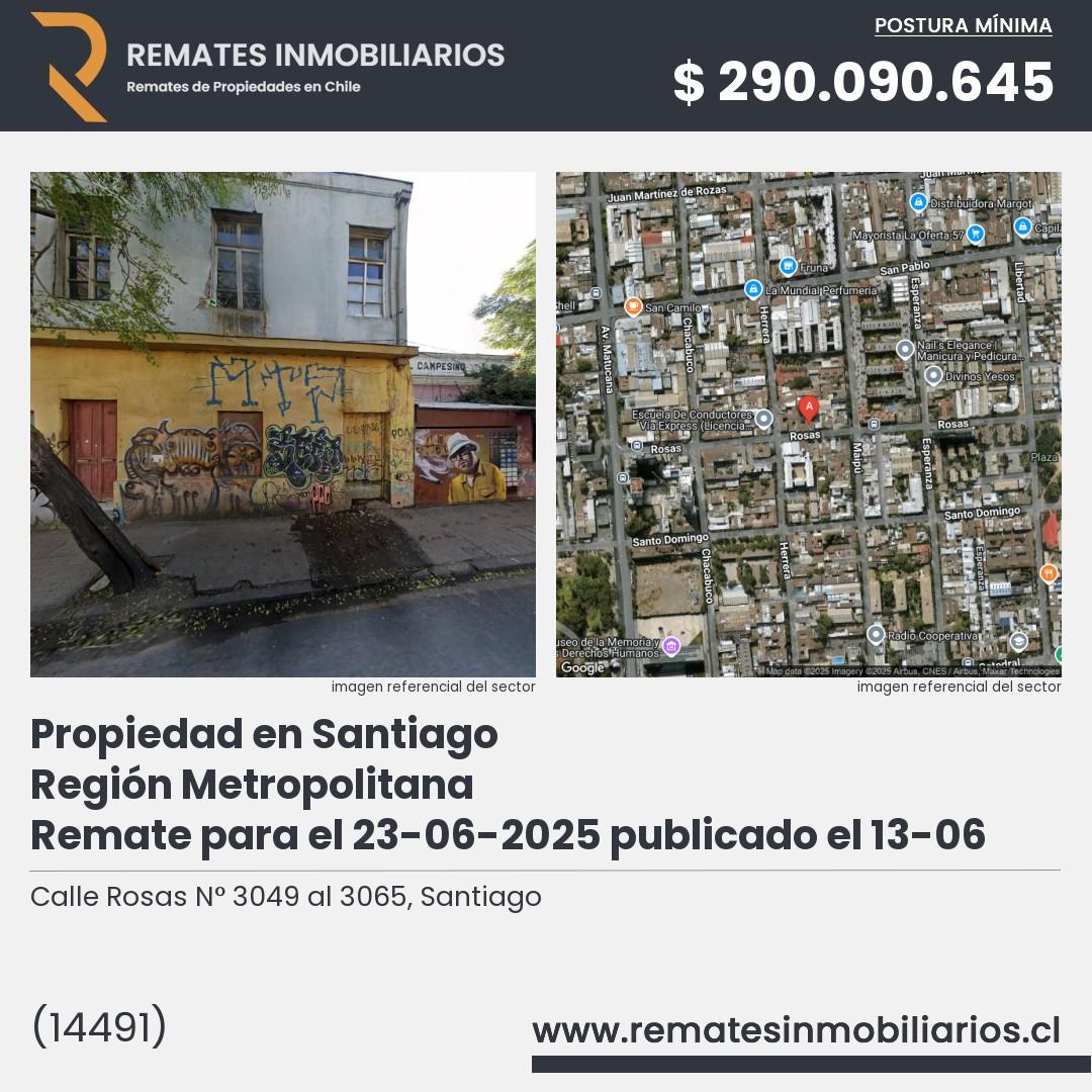 Imagen ficha Calle Rosas N° 3049 al 3065, Santiago