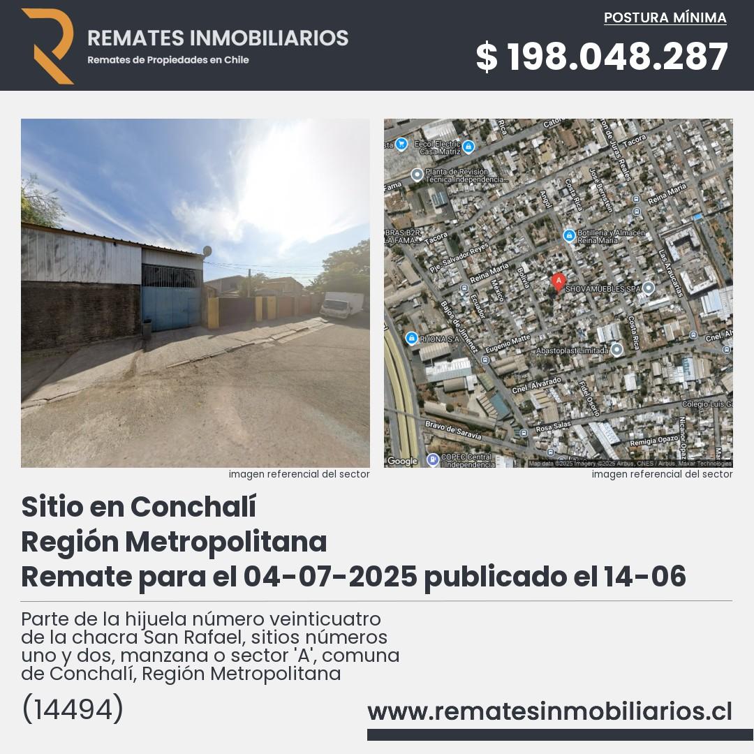 Imagen ficha Parte de la hijuela número veinticuatro de la chacra San Rafael, sitios números uno y dos, manzana o sector 