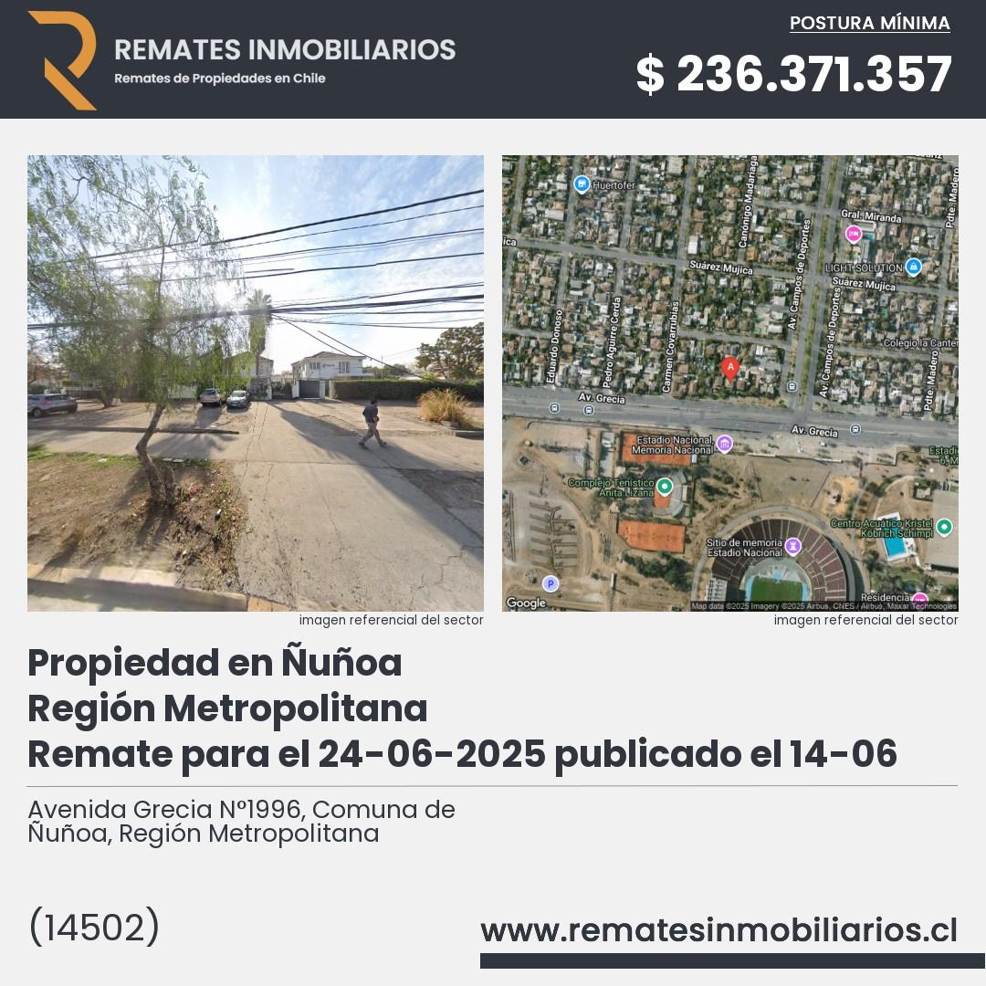 Imagen ficha Avenida Grecia N°1996, Comuna de Ñuñoa, Región Metropolitana