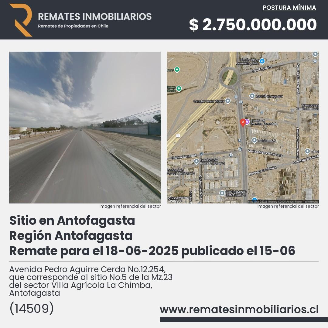 Imagen ficha Avenida Pedro Aguirre Cerda No.12.254, que corresponde al sitio No.5 de la Mz.23 del sector Villa Agrícola La Chimba, Antofagasta