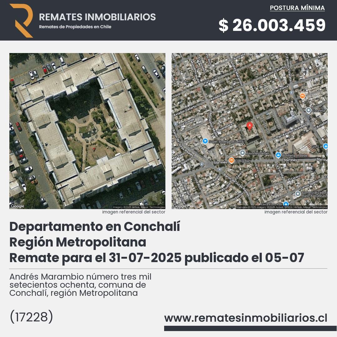 Imagen ficha Andrés Marambio número tres mil setecientos ochenta, comuna de Conchalí, región Metropolitana
