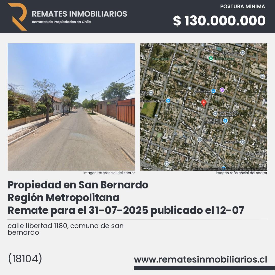 Imagen ficha calle libertad 1180, comuna de san bernardo