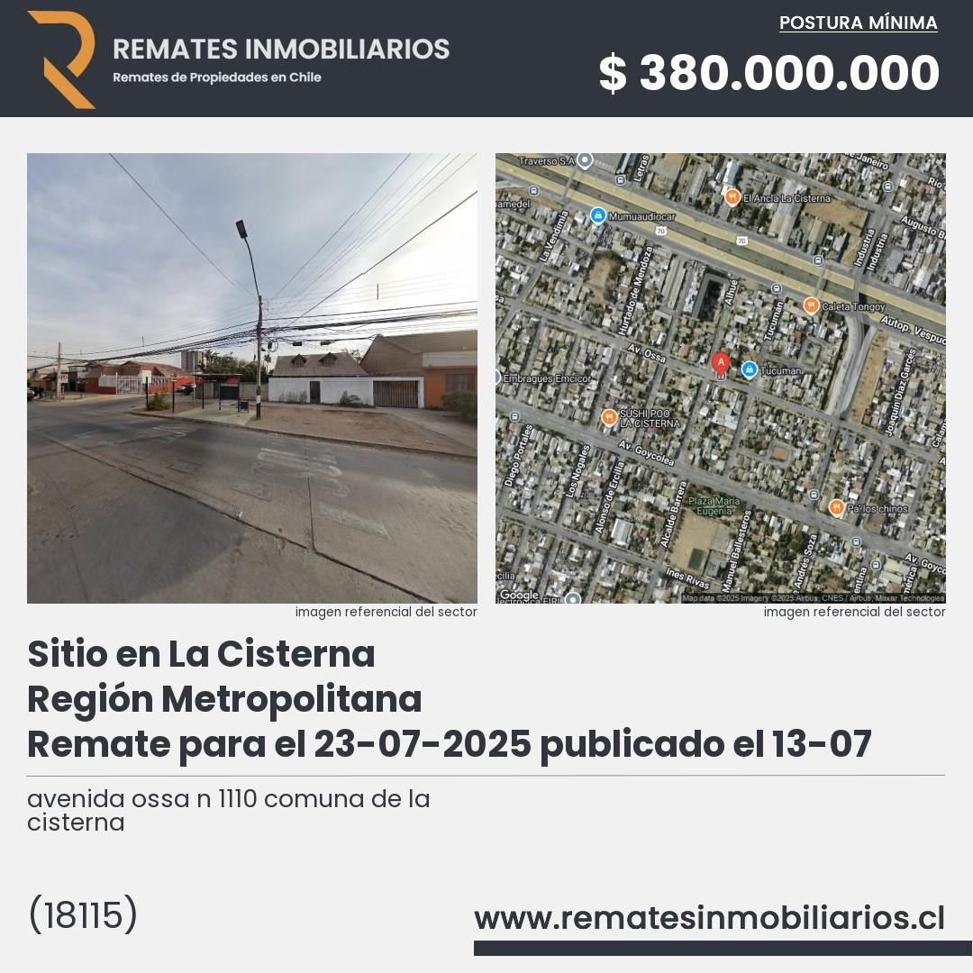 Imagen ficha avenida ossa n 1110 comuna de la cisterna