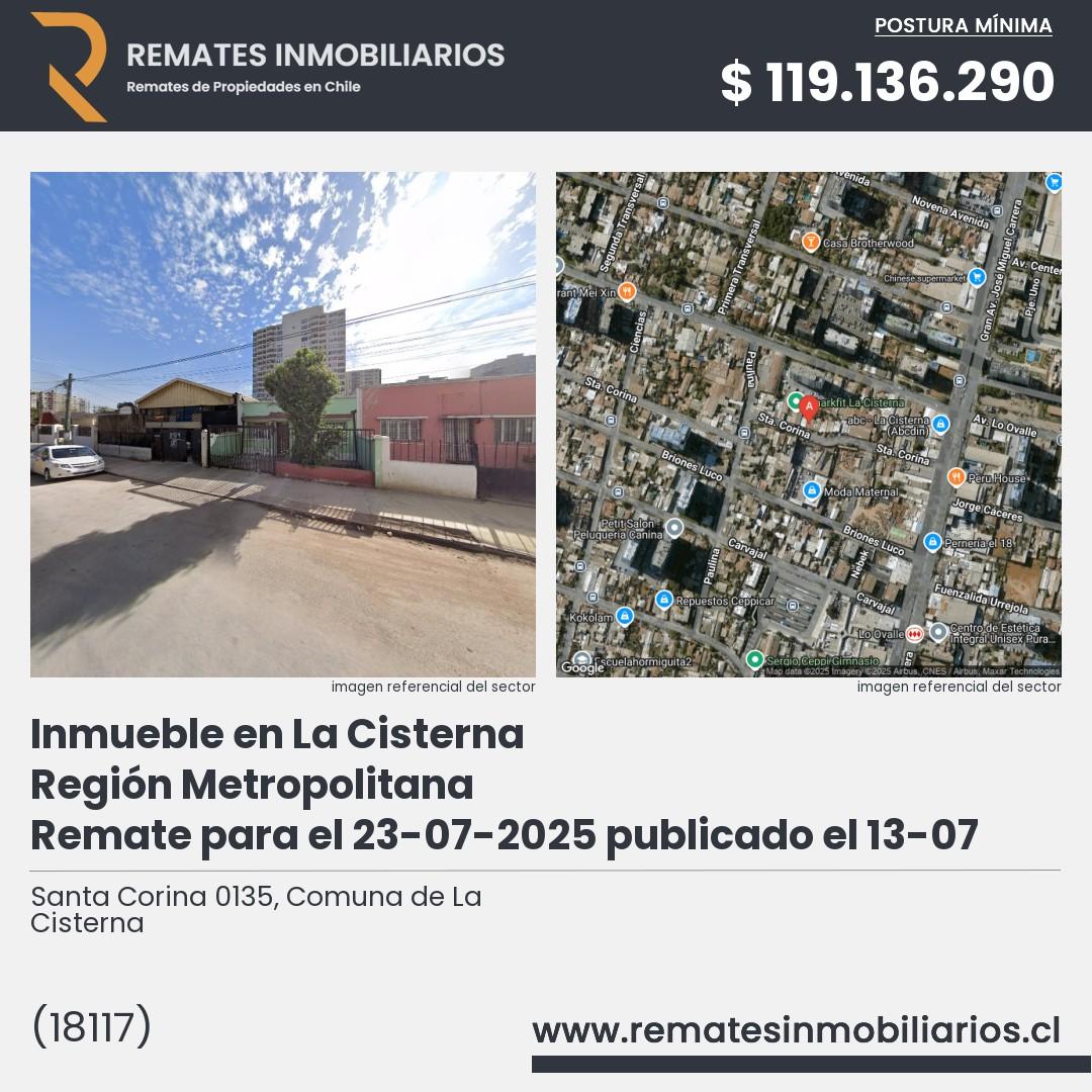Imagen ficha Santa Corina 0135, Comuna de La Cisterna