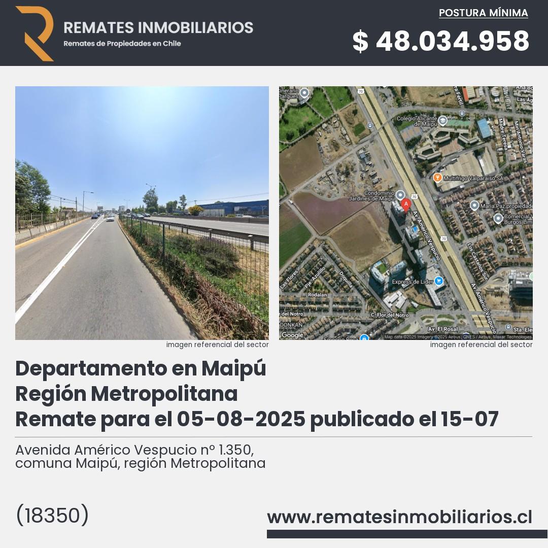 Imagen ficha Avenida Américo Vespucio nº 1.350, comuna Maipú, región Metropolitana